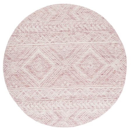 Safavieh 6 x 6 ft. Metro Hand Tufted Round Area Rug; Dark Pink & Ivory MET906U-6R